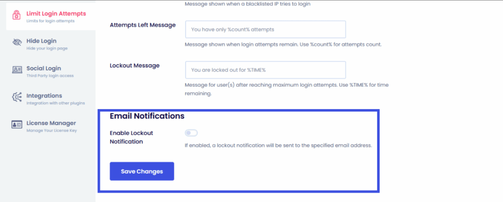 Email notifications for lockouts 