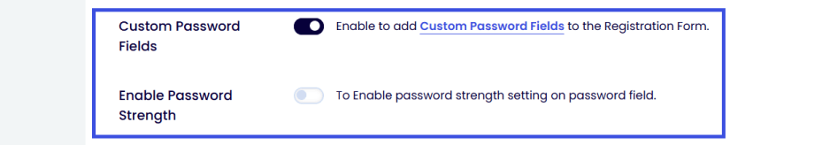 Set up custom password feilds in loginpress