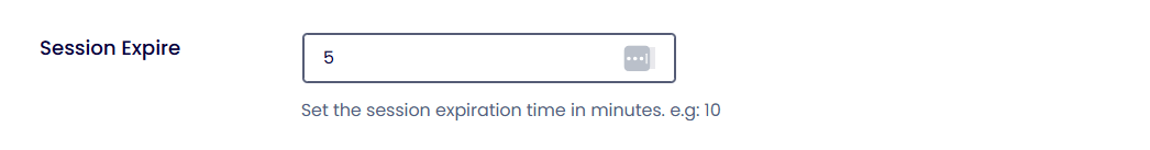 Set session expiration minutes 
