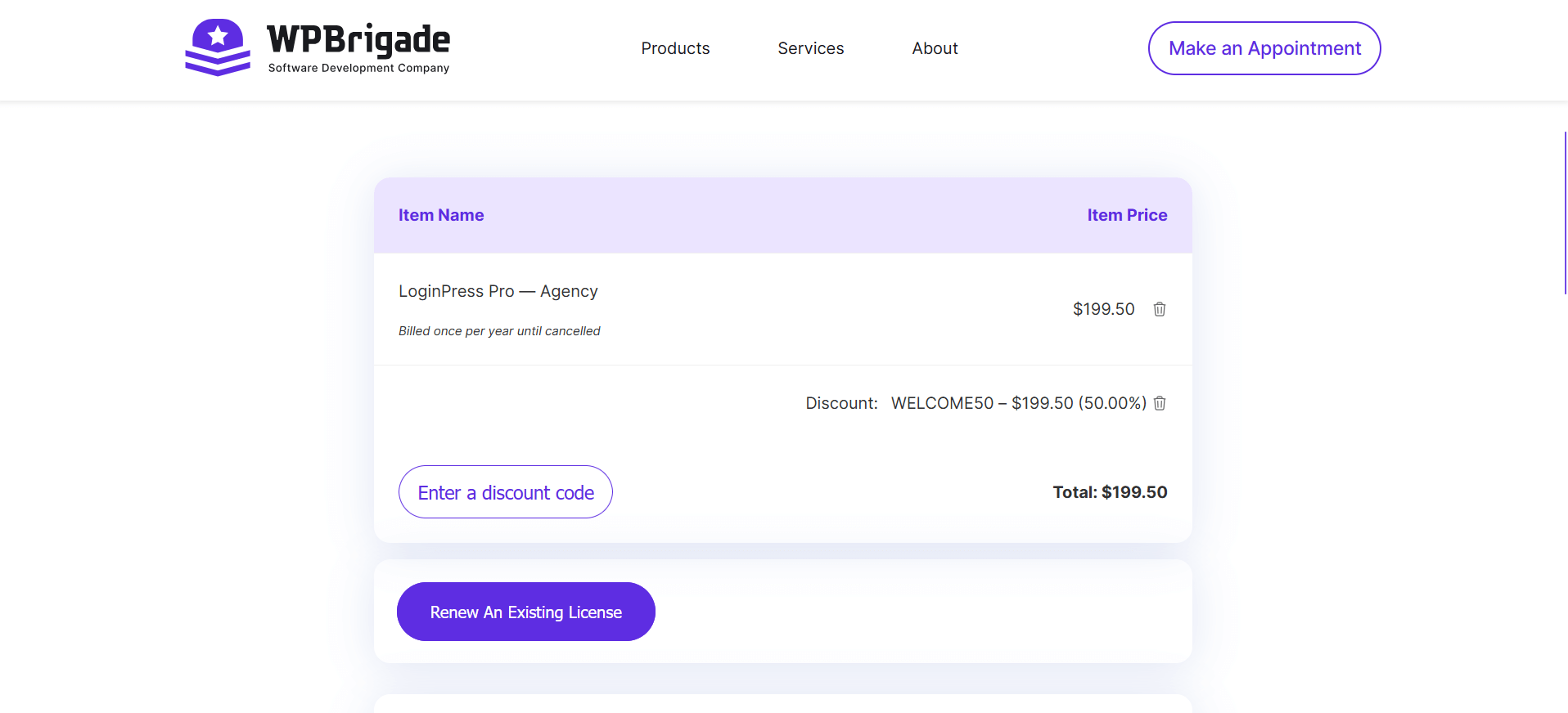 Loginpress pro agency plan checkout