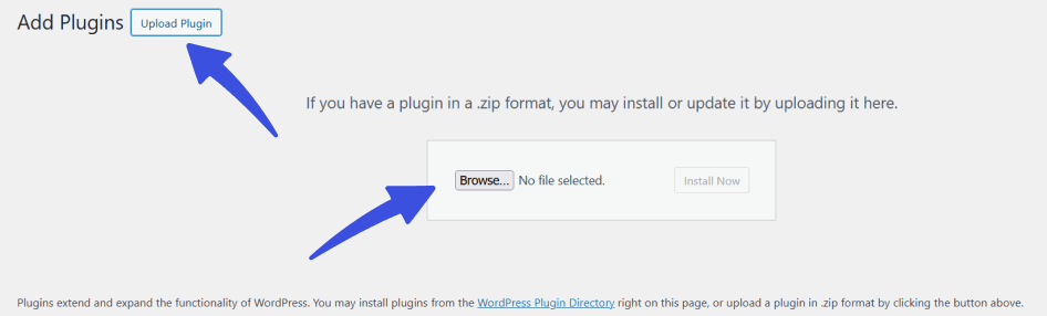 Upload zip file in add new plugin