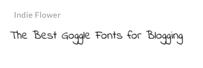 Indie Flower Google Font