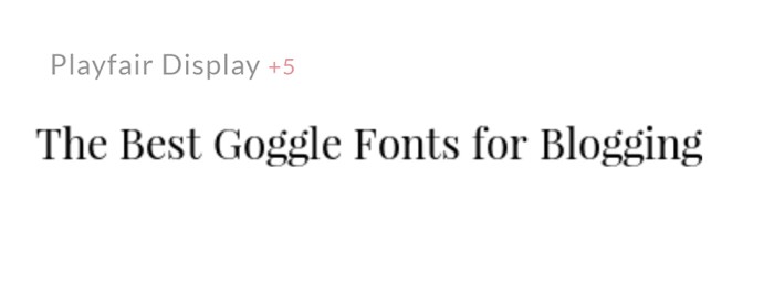 Playfair Display Google Font