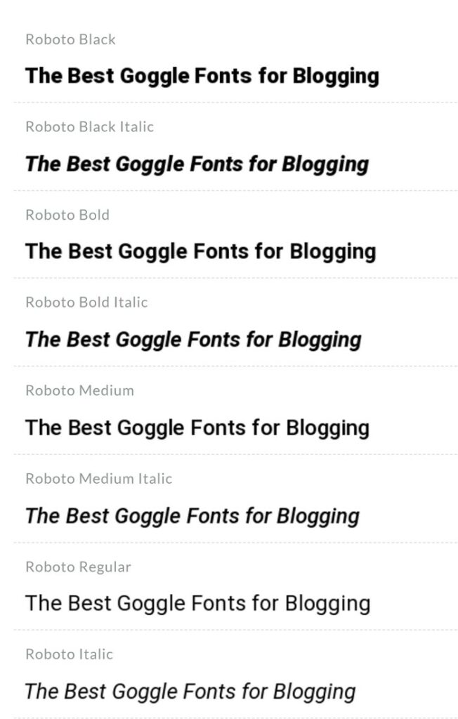 Roboto Google Font