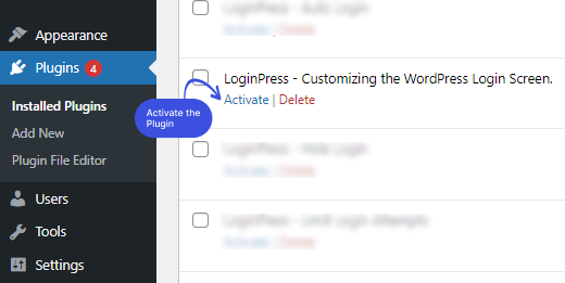 Activate LoginPress (Free)
