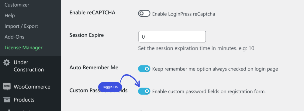 Custom Password Fields 