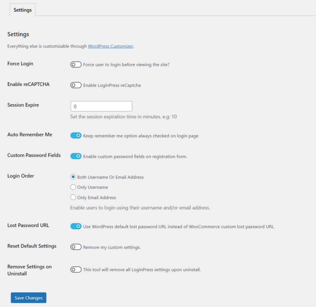 LoginPress Settings