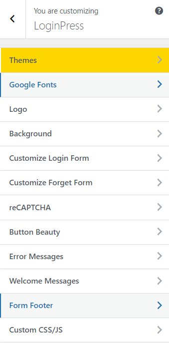 LoginPress Customizer 