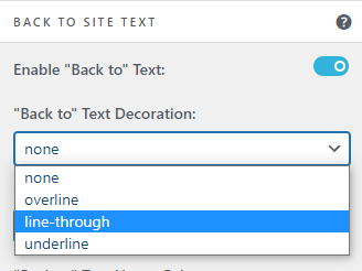 "Back to" Text Decoration