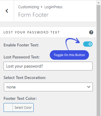 Enable Footer Text