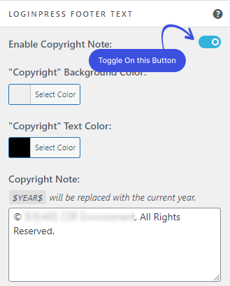 Enable Copyright Note