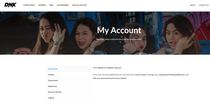 WooCommerce my-account Page