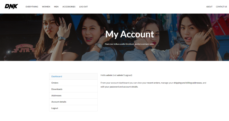 WooCommerce my-account Page