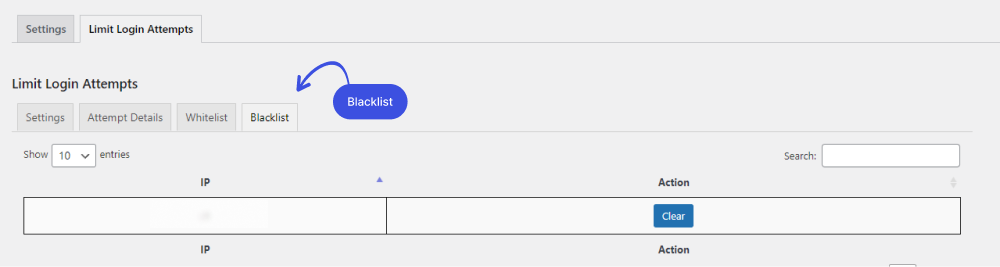 Blacklist Tab