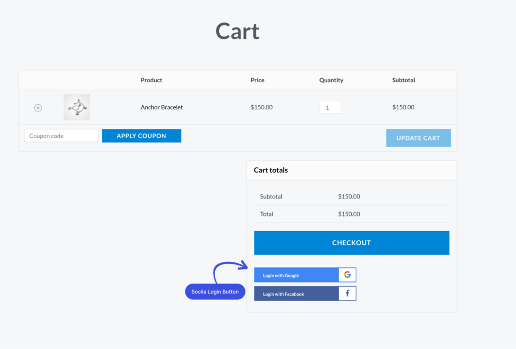 Social Login Buttons for Checkout Form