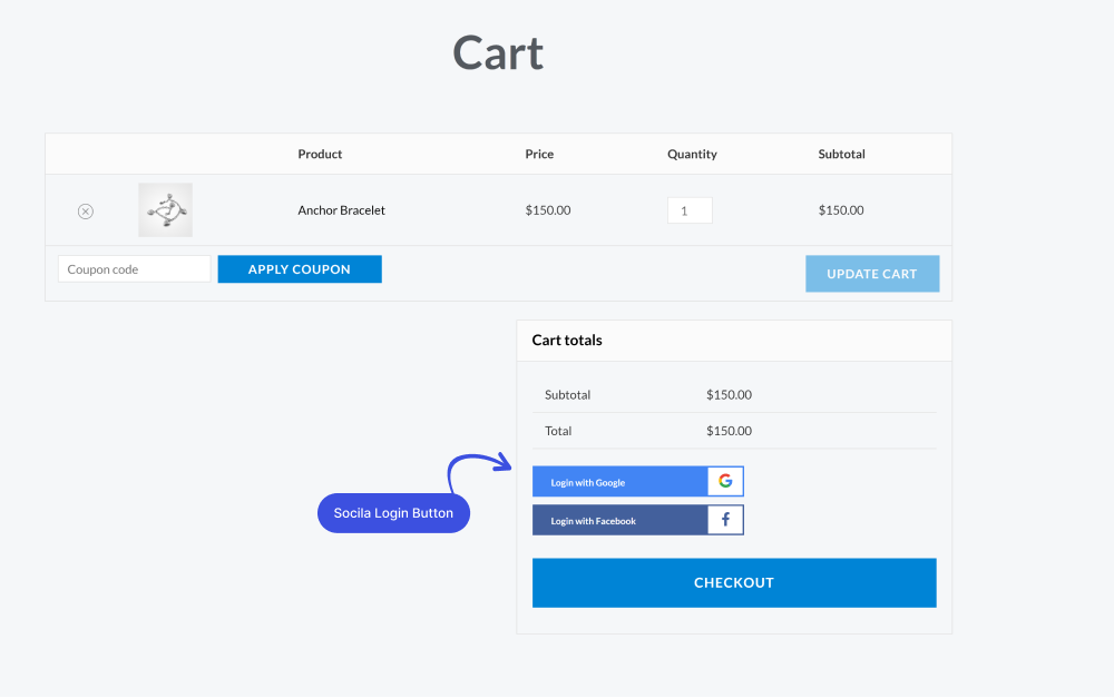 Social Login Buttons for Checkout Form