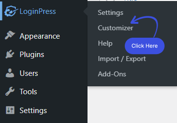LoginPress customizer Feature