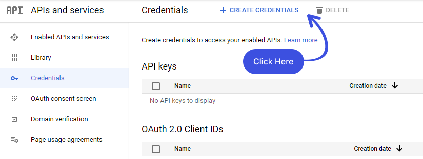 Create Credentials