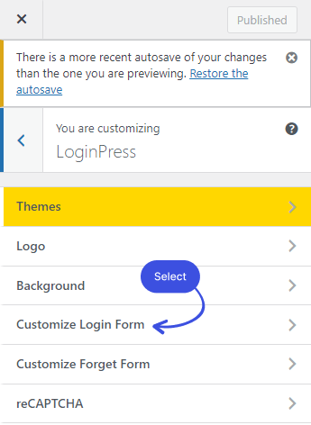 customize login form