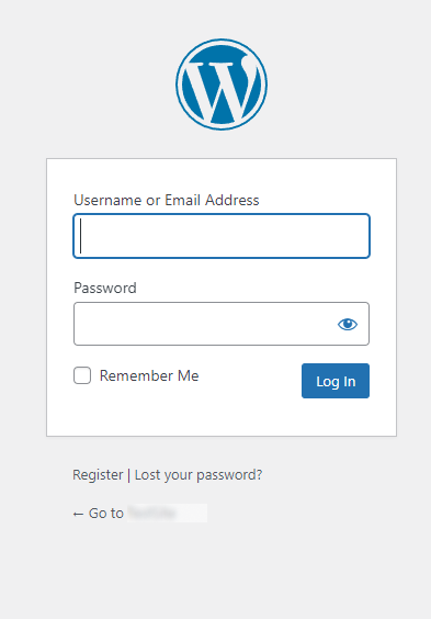 Default WordPress Login Page