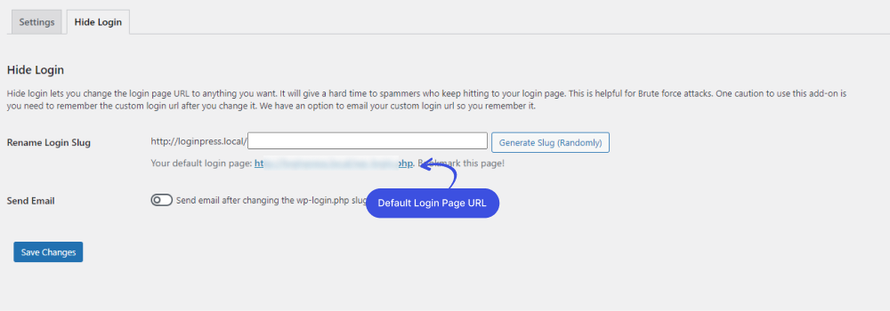 Default Login Page URL