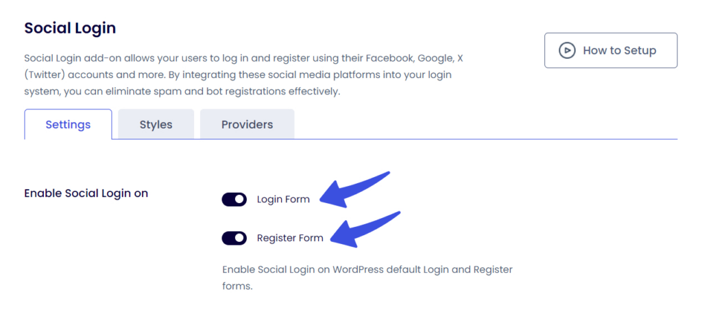 Enable social login on forms using loginpress