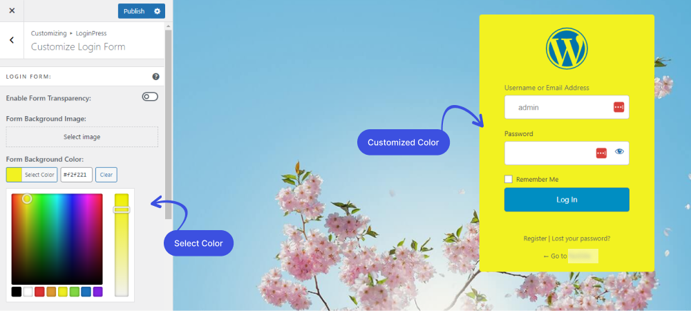 form background color