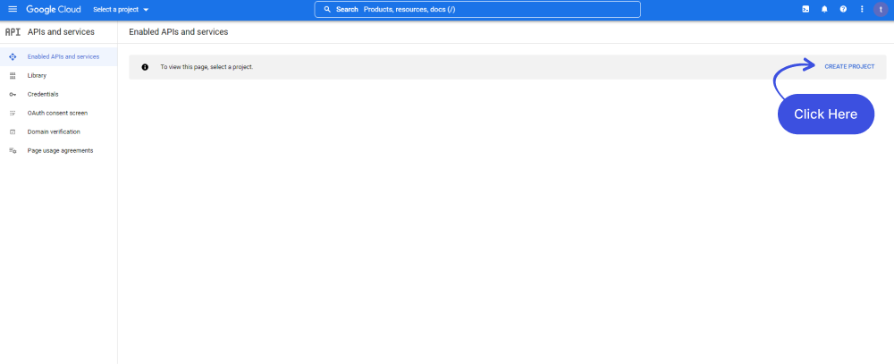Create Google Project