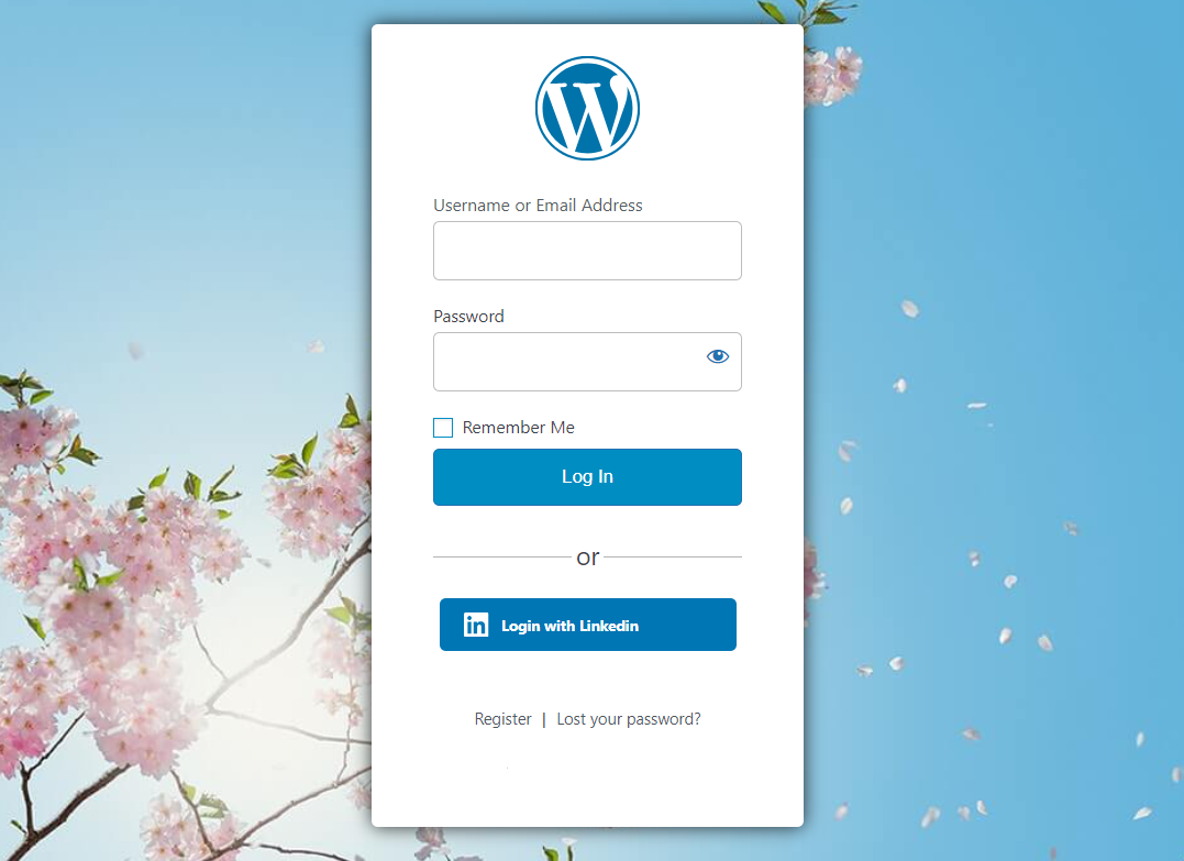 LinkedIn Social Login Button