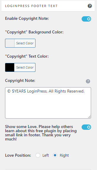 Enable Copyright Note
