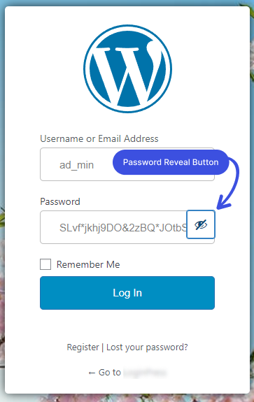 Reveal Password Button