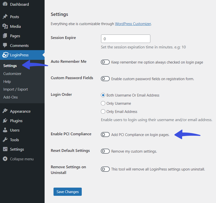 LoginPress Settings