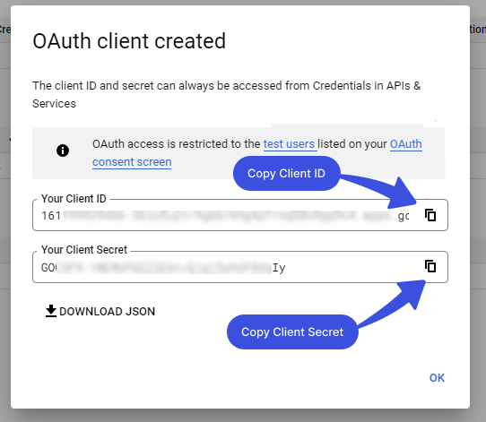 OAuth client created