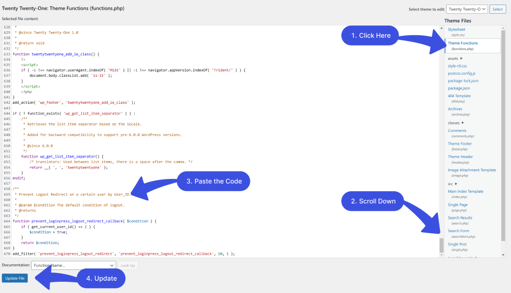 Code for Preventing Logout Redirects