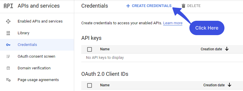 Create Credentials