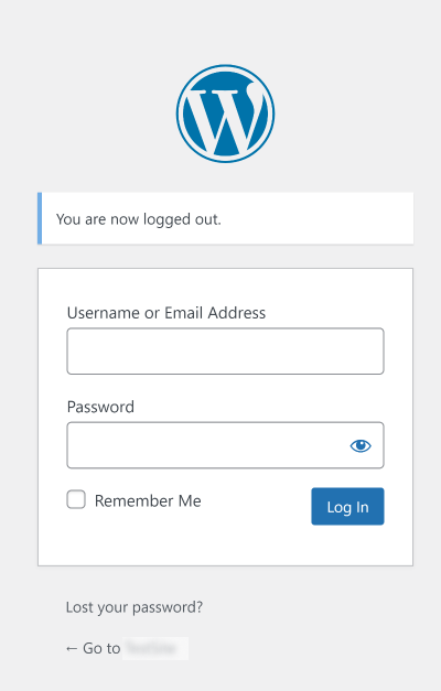 WordPress default login form