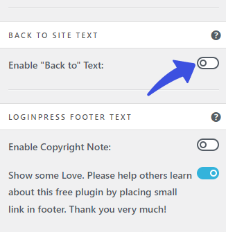 Enable "Back to" Text