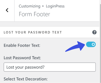 Enable Footer Text