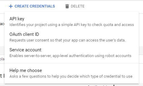 Create Credentials