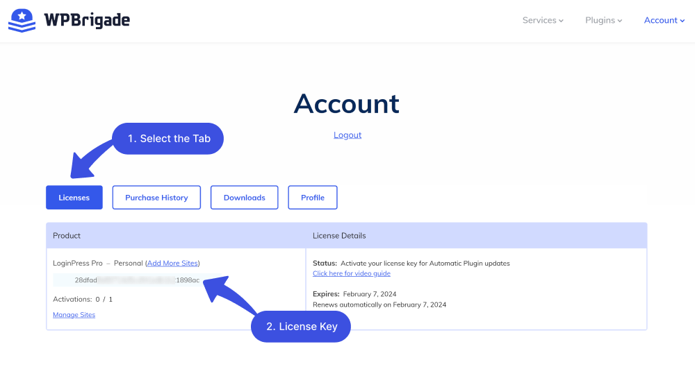 activate loginpress pro license key