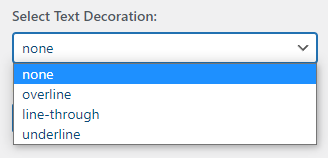 Select Text Decoration