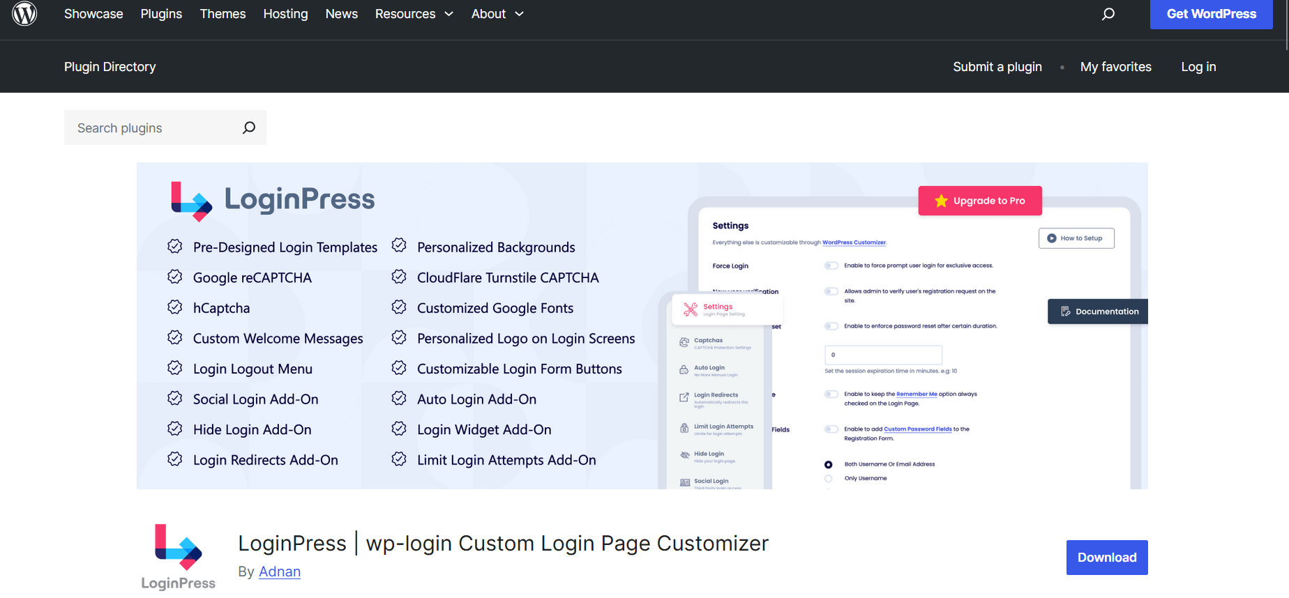 Loginpress download from wordpress.com