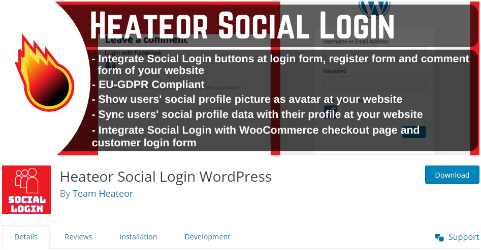Heator Social Login for WordPress