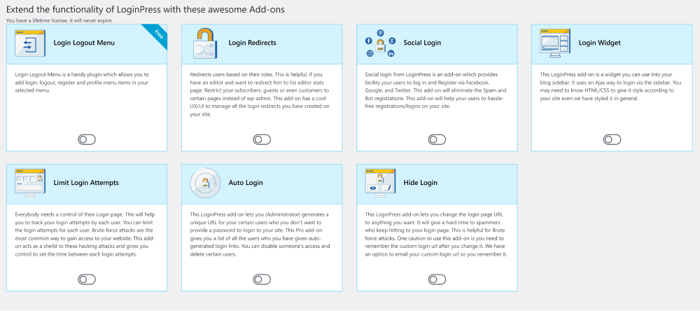 LoginPress Add-Ons