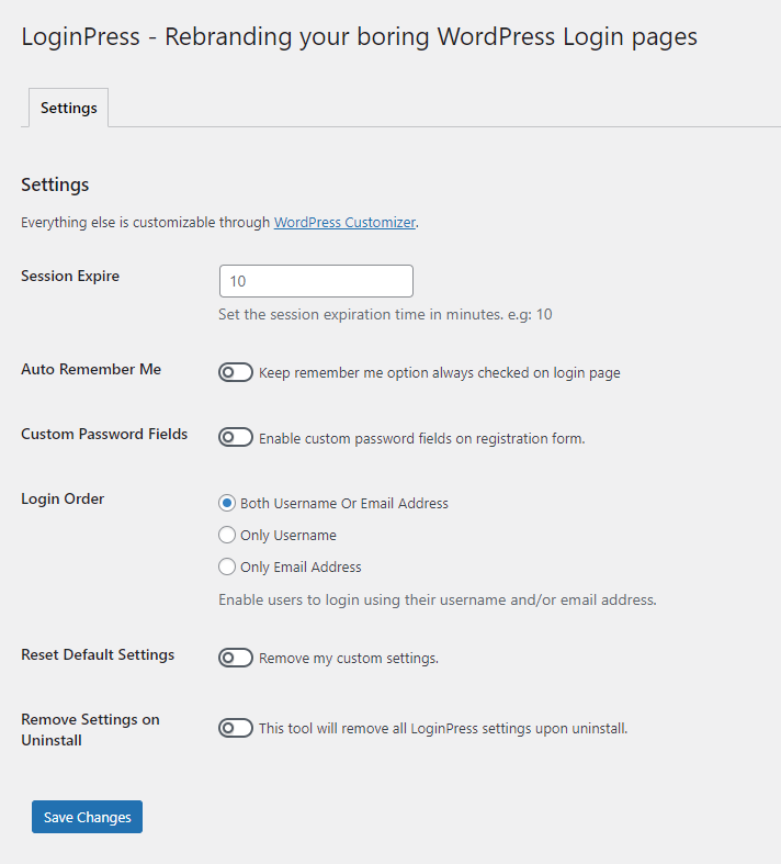 LoginPress Settings