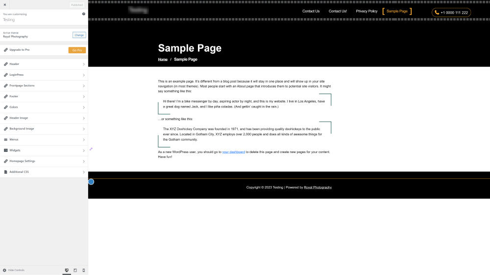 WordPress Theme Customizer