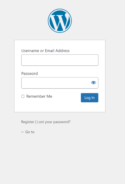 default WordPress Login Form