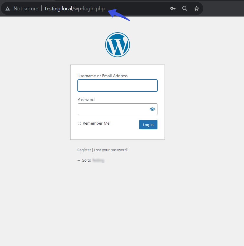 default wordpress login url
