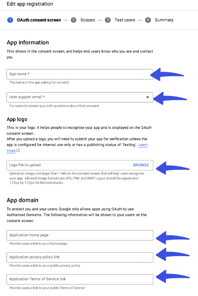 Edit app registration