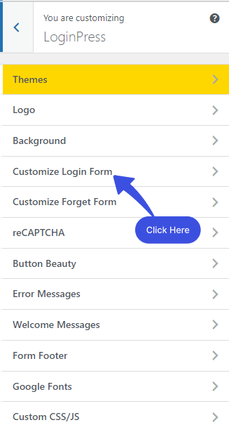 customize login form